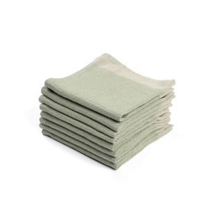 Waffle Weave Wash Cloths - Set of 8 - Sage Green